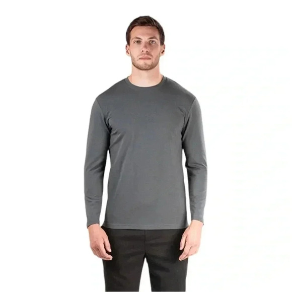 Natori Buji Grey Modal Blend Crewneck Long Sleeve Mens T-Shirt Size Small - Picture 1 of 12